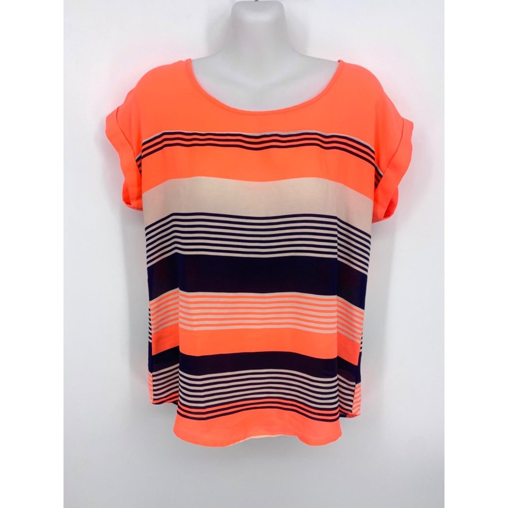 Miss Daisy lightweight short sleeve stripe blouse